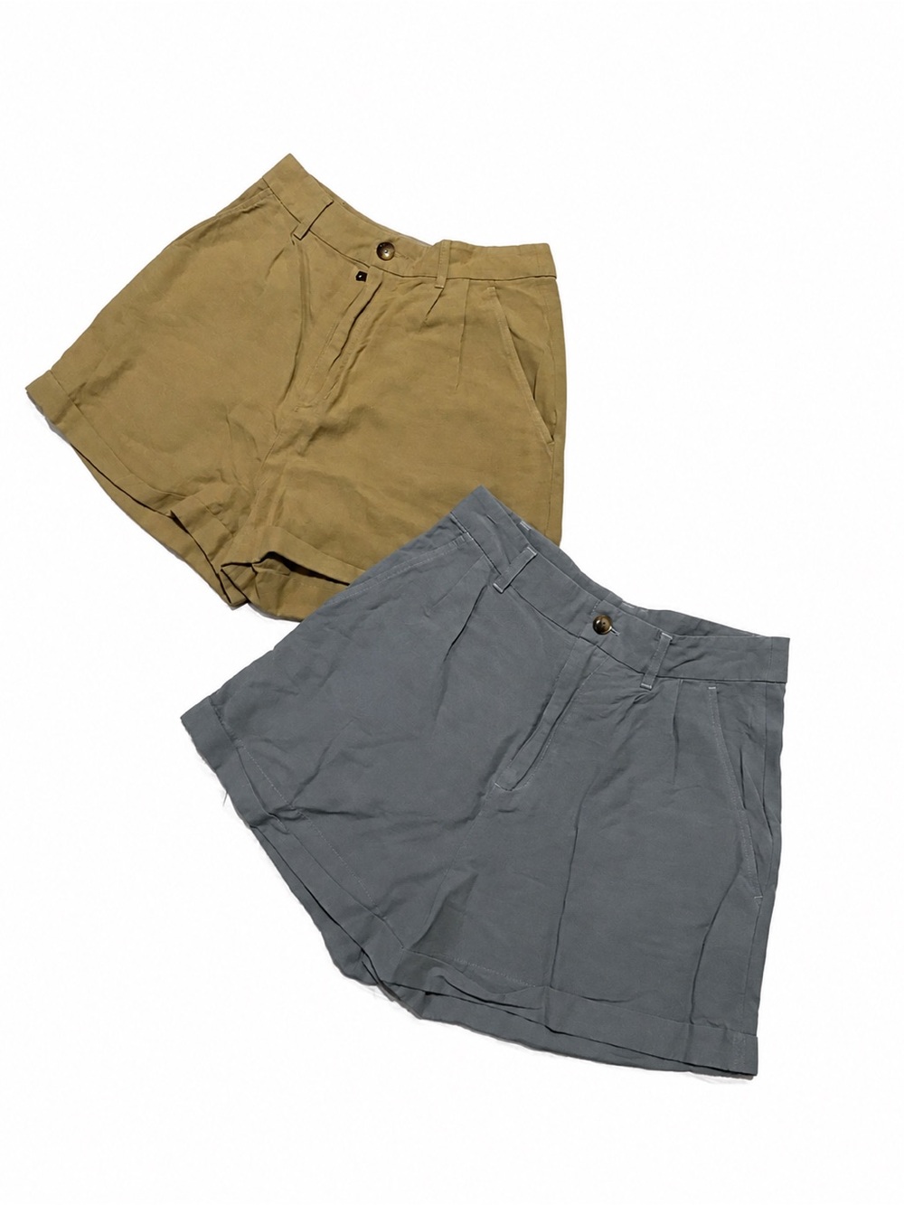 NAIF High Waist Women's Shorts in Khaki and Slate (2 pieces lot)